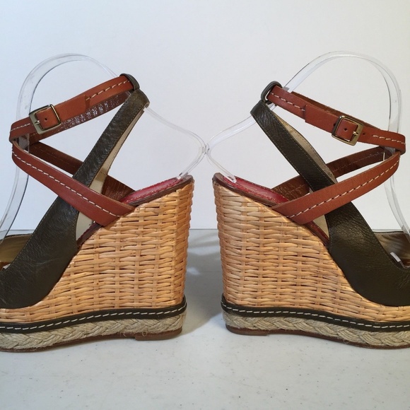 PALOMA BARCELO Platform Leather Wedge Sandals 38 - Picture 5 of 8